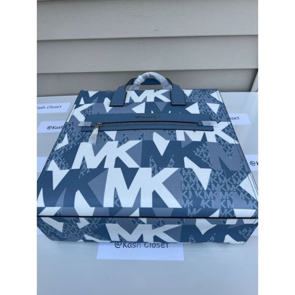 Michael Kors MK Kenly Large Logo Tote Bag -Chambray Multi - Picture 7 of 13